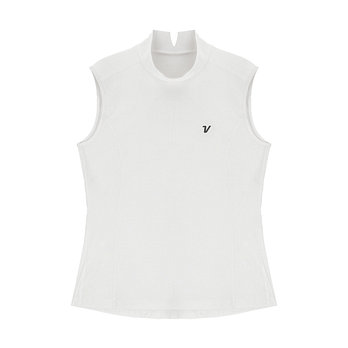 VOLVIK APPAREL 여성 골프 그램 하이넥 우븐믹스 슬리브리스 VLTSP531_OW | 신세계V