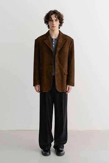 DUNST UNISEX SUEDE TAILORED HALF JACKET CAMEL_M_UDJA5C103CM | 신세계V
