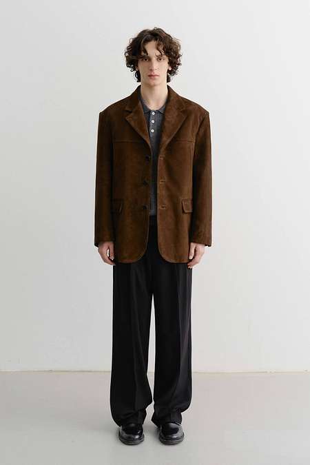 DUNST UNISEX SUEDE TAILORED HALF JACKET CAMEL_M_UDJA5C103CM | 신세계V