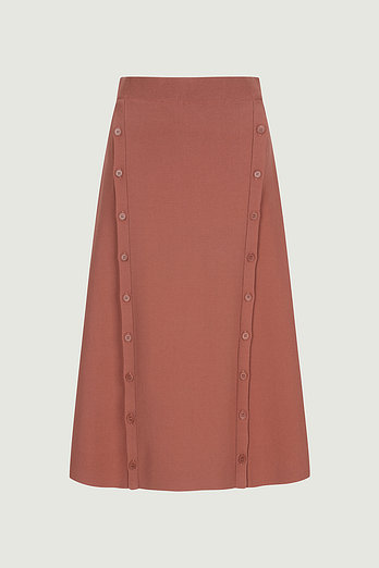 YVES SALOMON [공식] 이브살로몬 니트 버튼디자인 플레어 스커트 | 신세계V