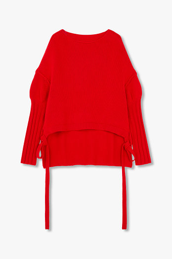 Yohji Yamamoto [REGULATION]보트넥 사이드 스트랩 니트 | 신세계V