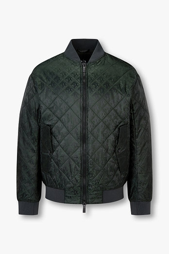 ARMANI EXCHANGE 남성 톤온톤 로고 패턴 퀼팅 자켓 | 신세계V