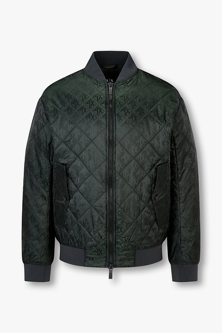 ARMANI EXCHANGE 남성 톤온톤 로고 패턴 퀼팅 자켓 | 신세계V