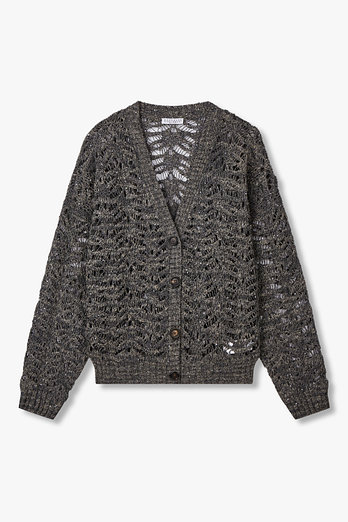 BRUNELLO CUCINELLI 여성 스팽글 메쉬 니트 가디건 | 신세계V