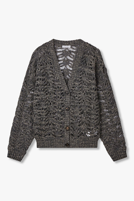 BRUNELLO CUCINELLI 여성 스팽글 메쉬 니트 가디건 | 신세계V