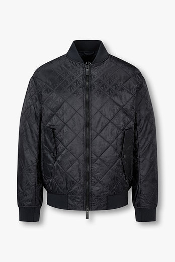 ARMANI EXCHANGE 남성 톤온톤 로고 패턴 퀼팅 자켓 | 신세계V