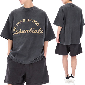 FEAR OF GOD [피어오브갓] 에센셜 트레이닝 90's 반팔 티셔츠 125SP264111F FADEDIRONGREY | 신세계V