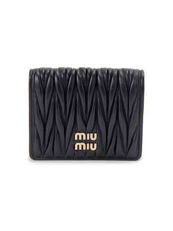 MIU MIU [MIU MIU] 26FW 금장 로고 마틀라세 코인 반지갑 블랙 5MV204 AFPP F0002 | 신세계V