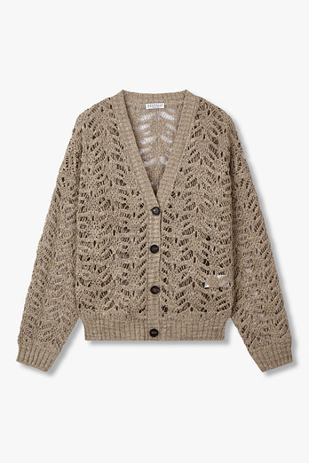 BRUNELLO CUCINELLI 여성 스팽글 메쉬 니트 가디건 | 신세계V