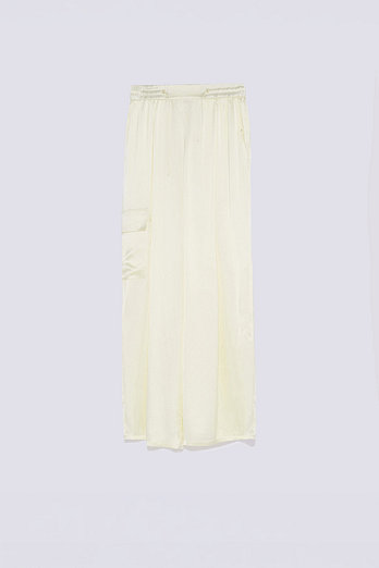 YVES SALOMON [공식] 이브살로몬 사틴 와이드 롱 팬츠 | 신세계V