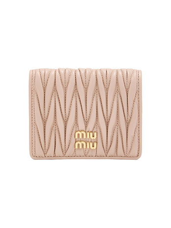 MIU MIU [MIU MIU] 26FW 금장 로고 마틀라세 코인 반지갑 파우더 5MV204 AFPP F0236 | 신세계V