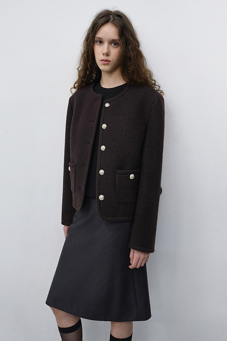 DUNST CLASSIC TWEED JACKET BROWN_UDJA6C203W2 | 신세계V