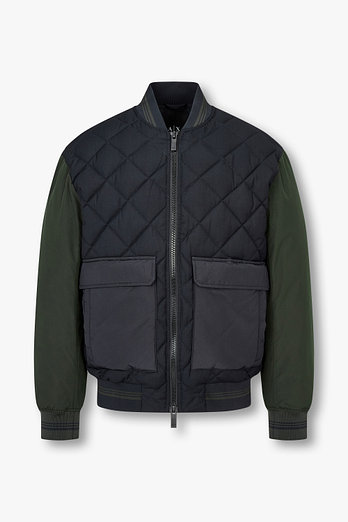 ARMANI EXCHANGE 남성 빅 포켓 배색 퀼팅 패딩 자켓 | 신세계V