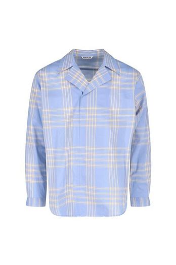 AURALEE 25SS 오라리 워시드 핀스 타이프라이터 체크 P O 셔츠 A25SS02TC | 신세계V