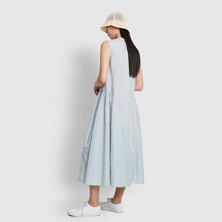 여 소프트 셔링 민소매 원피스