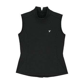 VOLVIK APPAREL 여성 골프 그램 하이넥 우븐믹스 슬리브리스 VLTSP531_BK | 신세계V