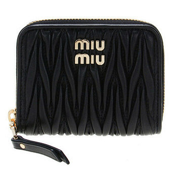 MIU MIU 미우미우 5MM268 AFPP F0002 마테라쎄 나파 동전 지갑 블랙 43910752 | 신세계V
