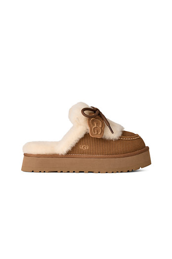 UGG [WOMEN] 슈레이스 스웨이드 플랫폼 슬리퍼 (디스케트 헤리티지) | 신세계V