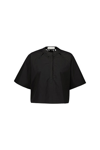 YVES SALOMON [공식] 이브살로몬 넥 펀칭 디자인 코튼 블라우스 CE5SFCTTP020C10 | 신세계V