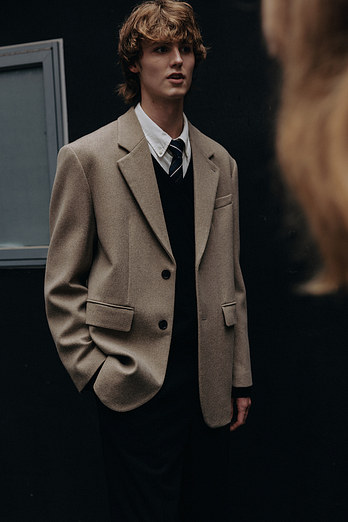 DUNST UNISEX VINTAGE TAILORED WOOL BLAZER OATMEAL_M_UDJA5C101I1 | 신세계V
