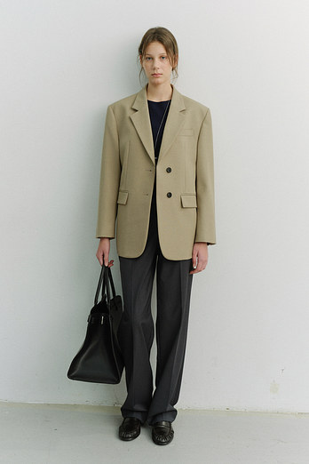 DUNST ESSENTIAL 2 BUTTON WOOL BLAZER SAND BEIGE_UDJA6A202CM | 신세계V