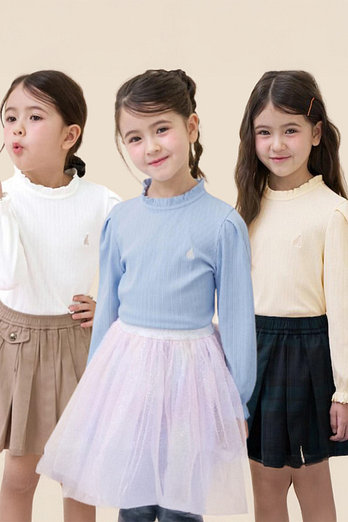 BEANPOLE KIDS [시즌오프30%][BEANPOLE KIDS] 26SS 여아 클래식 포인텔 골지 티셔츠 (3종 택1) | 신세계V