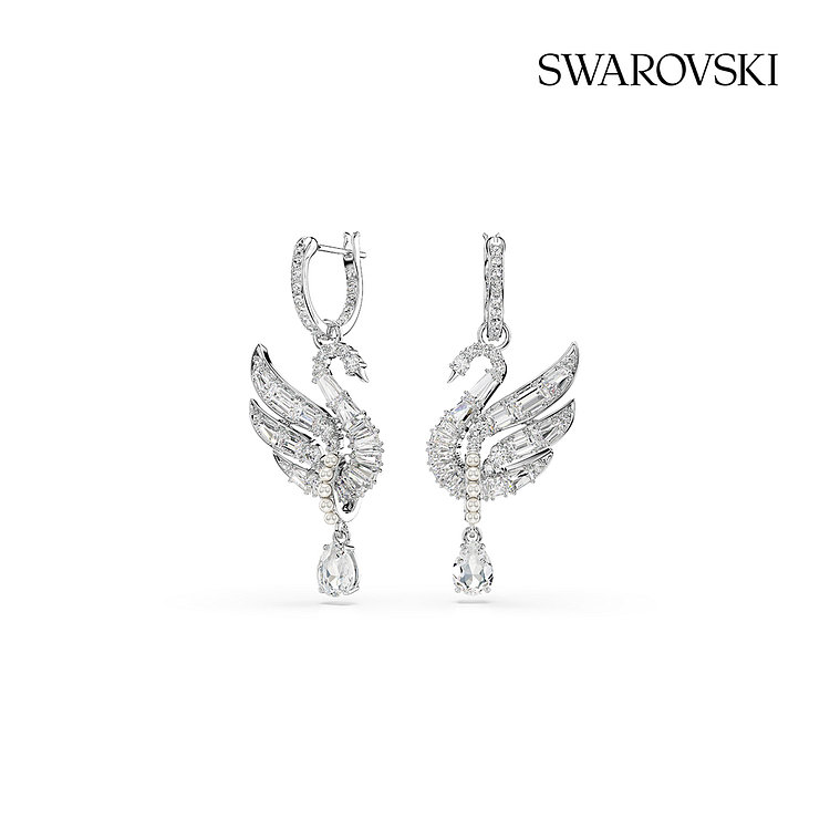 [스와로브스키/본사정품] Swan Vienna 미니 후프 귀걸이 5723388