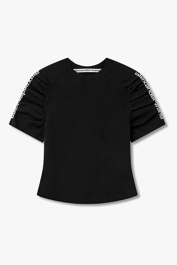 ALEXANDERWANG 셔링 로고 슬리브 풀오버 | 신세계V