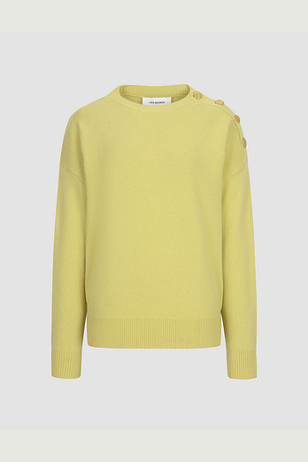 YVES SALOMON [공식] 이브살로몬 레귤러 숄더 버튼 니트 | 신세계V