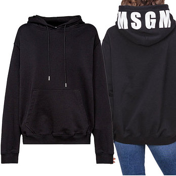 MSGM 11주년 로고 오버핏 후드티 블랙 2641MDM68 195299 99 | 신세계V