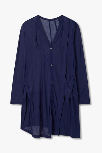 Yohji Yamamoto [FEMME]시스루 브이넥 버튼업 롱 탑 | 신세계V