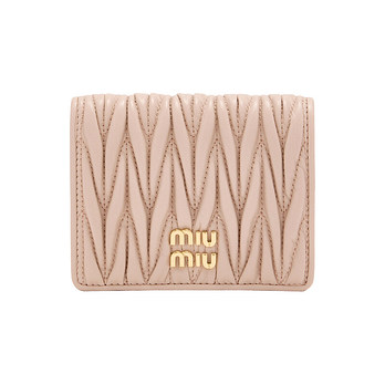 MIU MIU [명품] 26FW 금장 로고 마틀라세 코인 반지갑 파우더 5MV204 AFPP F0236 50894108 | 신세계V