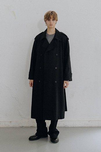 DUNST UNISEX OVERSIZED TRENCH COAT BLACK_M_UDTR5C101BK | 신세계V