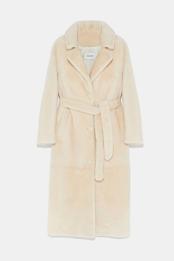 YVES SALOMON [공식] 이브살로몬 테일러 카라 양털 코트 | 신세계V