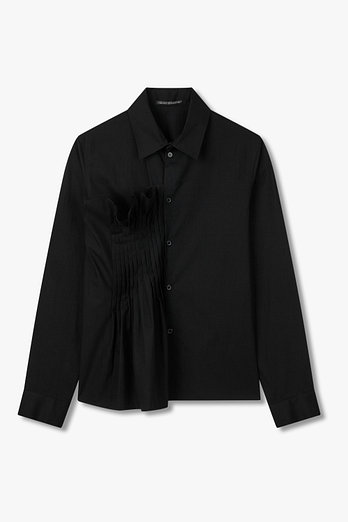 Yohji Yamamoto [FEMME]코튼 브로드 프론트 핀턱 블라우스 | 신세계V