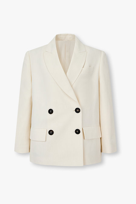 BRUNELLO CUCINELLI 여성 피크트 라펠 더블 블레이저 자켓 | 신세계V