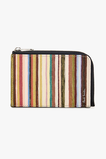 PAUL SMITH 페인티드 시그니처 스트라이프 지퍼 카드 홀더 | 신세계V