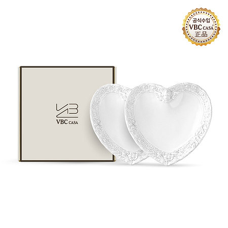 VBC CASA [SET] 까메오 엔젤 하트접시 16cm 2P세트 기프트박스 | 신세계V
