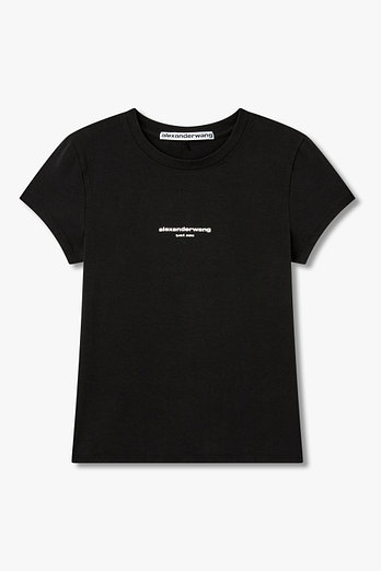 ALEXANDERWANG 로고 프린트 피티드 티셔츠 | 신세계V