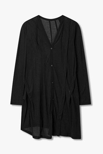 Yohji Yamamoto [FEMME]시스루 브이넥 버튼업 롱 탑 | 신세계V