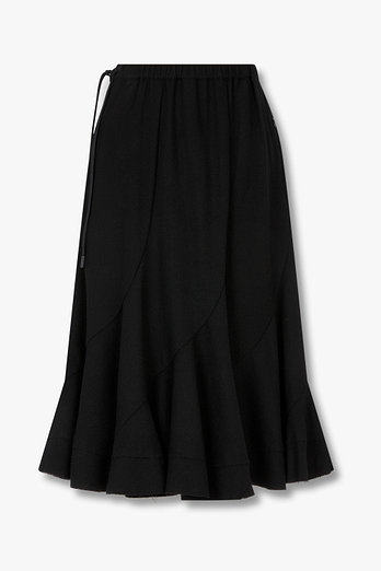 Yohji Yamamoto [REGULATION]플레어드 밴딩 울 스커트 | 신세계V