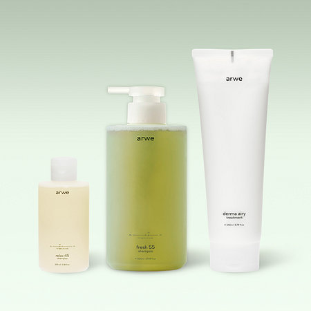 ARWE 프레시 55 약지성 샴푸 500ml + 트리트먼트 SET (+릴렉스45 100ml 한정수량 증정) | 신세계V