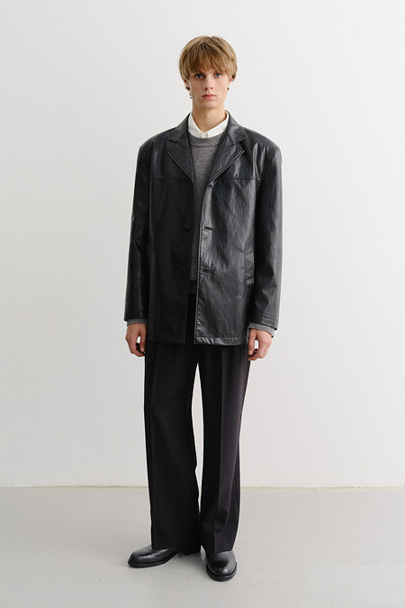 DUNST UNISEX ALTER-LEATHER HALF JACKET BLACK_M_UDJA5C110BK | 신세계V