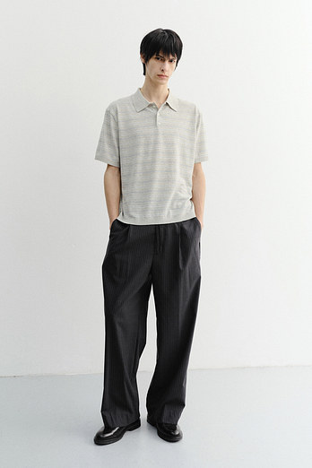 DUNST LOUNGE WOOL SLACKS GREY STRIPE_M_UDPA6B321G2 | 신세계V