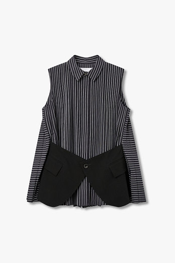 SACAI 여성 슈팅 패치 포플린 셔츠 | 신세계V