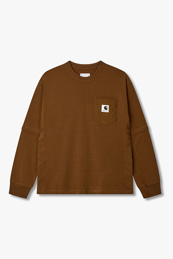 SACAI [CARHARTT WIP] 남성 코튼 저지 롱 슬리브 티셔츠 | 신세계V
