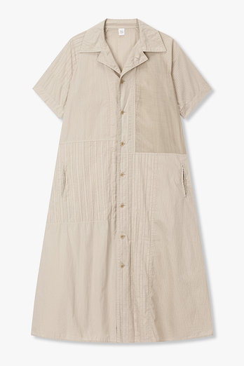 Yohji Yamamoto [Y's]패치워크 숏 슬리브 셔츠 드레스(베이지) | 신세계V