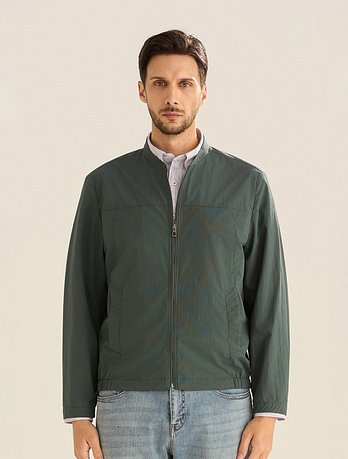 FERRARO MILANO [페라로밀라노]린넨 블랜드 경량 블루종 점퍼 D/그린 (AM0GOJN20123) | 신세계V