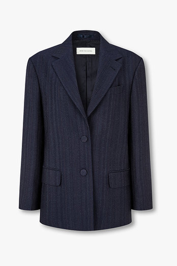 DRIES VAN NOTEN 패턴드 울 싱글 블레이저 | 신세계V