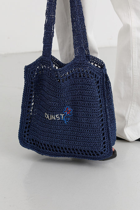 DUNST HAND DRAWING BLOOM BAG NAVY_UDBA5E217N2 | 신세계V